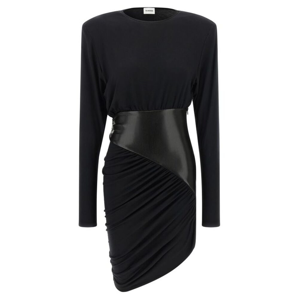 The Andamane Black Viscose Short Women's Dress